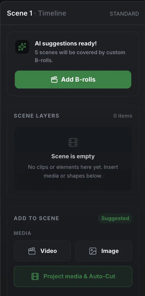 MoMoCut scene-aware media suggestion